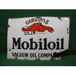 Enamel advertising sign Gargoyle Mobiloil Vacuum Oil Company,