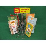 Counter top rotating wire rack for Shell Touring Maps together with a quantity of maps - 17" high x