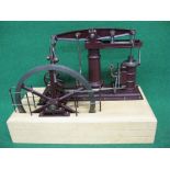 Large impressive model of a non-condensing beam engine with 9.25" dia flywheel.