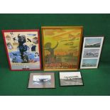 Five aviation items to comprise: 50 Years Of Luton Airport poster, photographs of Dan Air Comet,