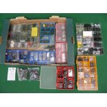 Large quantity of model railway spare parts, mostly OO scale to include: wheels, wagon parts,