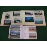 Two photograph and postcard albums of liners, shipping and paddle steamers together with airliners,