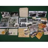 Album and quantity of loose black and white photographs featuring a gentleman with his companions