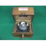 Wooden cased Ferodo brake testing meter with floor mounting block