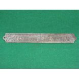 Cast iron railway foot crossing gate sign: Penalty For Neglect £2 - 20.5" x 2.