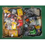 Two boxes of new and used auto spares to include: speedo's,