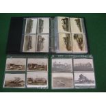 Over 130 black and white, colourised and colour postcards of railway locomotives and trains,