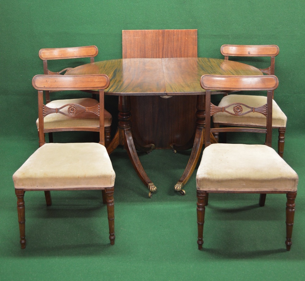 Mahogany D end dining table with additional leaf,