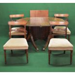 Mahogany D end dining table with additional leaf,
