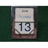 Silver desk calendar,