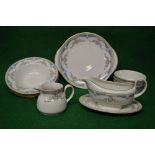 Quantity of Royal Doulton Curzon pattern tea and dinner ware to comprise: five cups,