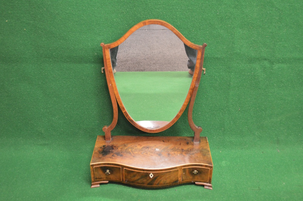 Mahogany shield shaped swing framed box base toilet mirror the mirror supported on shaped sweeping