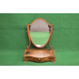 Mahogany shield shaped swing framed box base toilet mirror the mirror supported on shaped sweeping