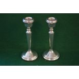 Pair of silver candlesticks, marked for Birmingham 1975 - 5.
