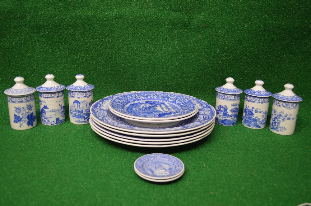Group of blue and white Spode Blue Room Collection china to comprise: five cabinet plates,