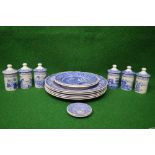 Group of blue and white Spode Blue Room Collection china to comprise: five cabinet plates,