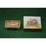 Sevres porcelain trinket box decorated with panels of cherubs on a green and gilt background - 3.