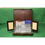 Remy Martin Cognac decanter box the top lifting to reveal decanter and sixteen glasses - 15.