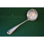 George V silver sifter spoon,