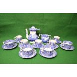 Quantity of Spode blue and white Italian design china to comprise: teapot,