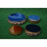 Group of four oval agate and brass trinket boxes - 3.