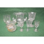 Group of Victorian and other glassware to include: champagne bucket,