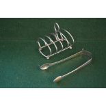 Victorian five bar silver toast rack,