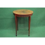 Circular mahogany occasional table having string inlaid top supported on square tapering legs