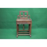 Early 20th century oak sculptors easel by J Bryce Smith Ltd with manufacturers ivorine label