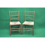 Pair of late 19th century Sussex chairs with rush seats