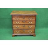 Georgian mahogany chest of drawers the top having moulded edge over brushing slide and four long