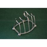 George V silver five bar toast rack,