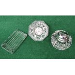 Group of three Waterford Crystal items to comprise: rectangular paperweight,
