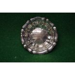 Shaped circular silver dish engraved FLTC Ladies Doubles 1912,