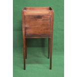 Georgian mahogany tray top pot cupboard the top having 3/4 raised gallery with pierced carrying
