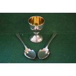 Pair of Old English pattern silver jam and marmalade spoons,
