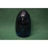 Victorian blue glass dump paperweight having bubble inclusions - 6.
