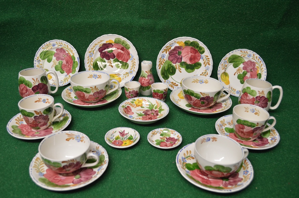 Quantity of Simpsons Solian ware Belle Fiore hand painted teaware decorated with flowers to