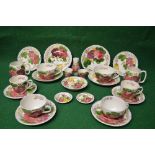Quantity of Simpsons Solian ware Belle Fiore hand painted teaware decorated with flowers to