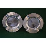Pair of silver ashtrays bearing crest of The Royal Ashdown Forest Golf Club,