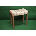 Limed oak Coronation stool having later upholstered seat,