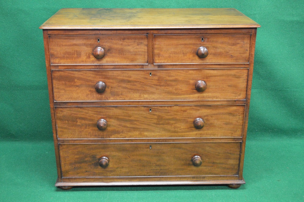 Mahogany chest of drawers the top having moulded edge over two short and three long graduated - Image 2 of 2