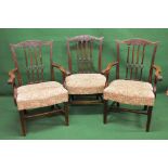 Set of eight Georgian mahogany dining chairs comprising: six standard and two carvers with carved