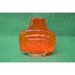 Whitefriars tangerine TV vase designed by Geoffrey Baxter, Pattern Number 9677 - 6.