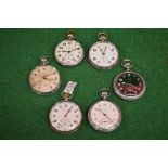 Group of six military watches each having War Department Arrow stamped on case to include: two