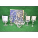 Group of glassware to include Orrefors glass bowl,