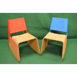 Pair of Ben Huggins Together rocking chairs in vacuum form plywood,