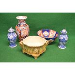 Quantity of Oriental ceramics to include: two handled planter, Imari style bowl,