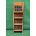 Edwardian mahogany book shelves having 3/4 raised gallery with inlaid decoration over single lead