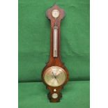 T H Hodd, Lime House, rosewood banjo barometer having silvered dials with pierced hands - 37.